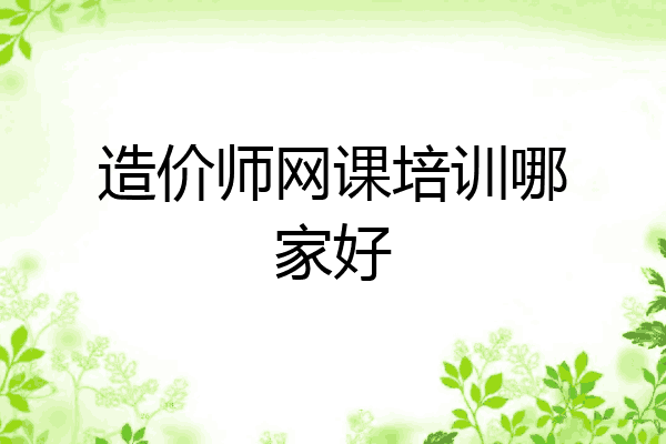 造价师网课培训哪家好