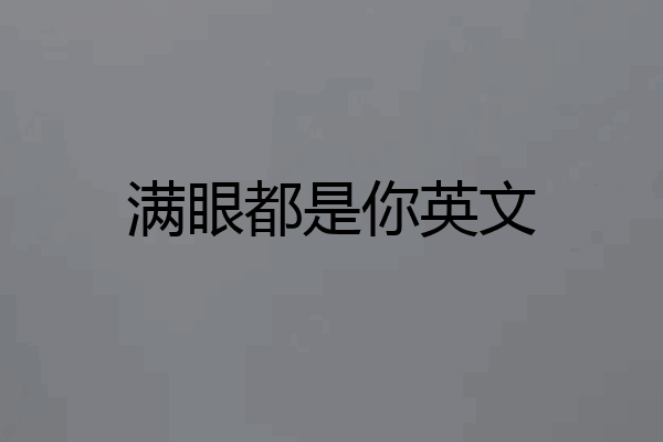 满眼都是你英文
