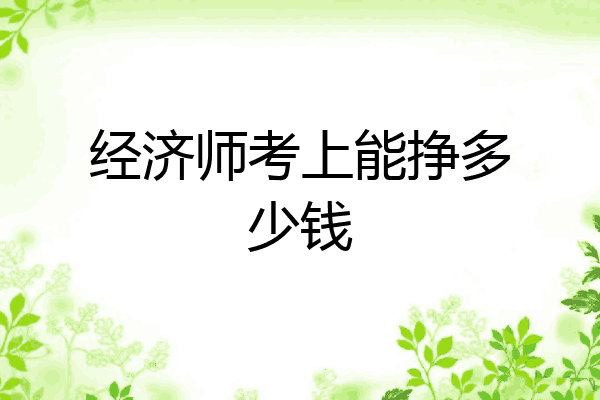 经济师考上能挣多少钱
