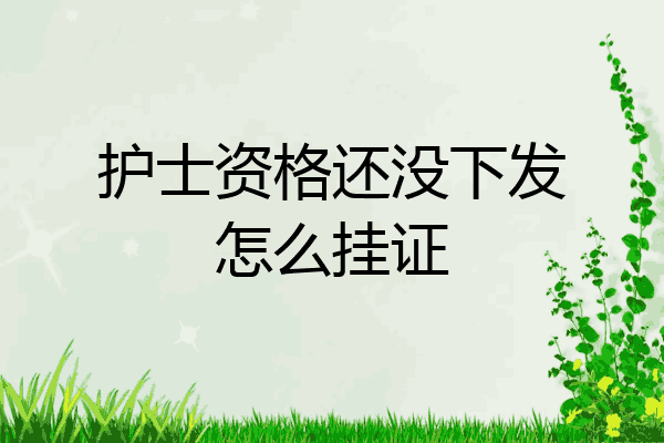 护士资格还没下发怎么挂证