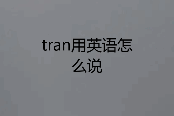 tran用英语怎么说