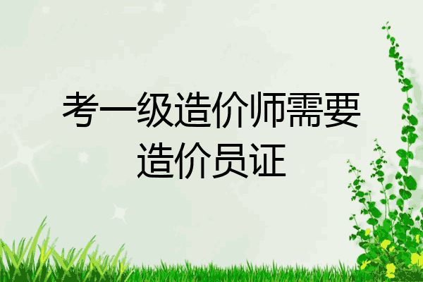 考一级造价师需要造价员证