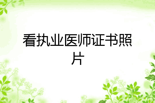 看执业医师证书照片