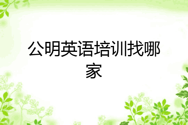 公明英语培训找哪家