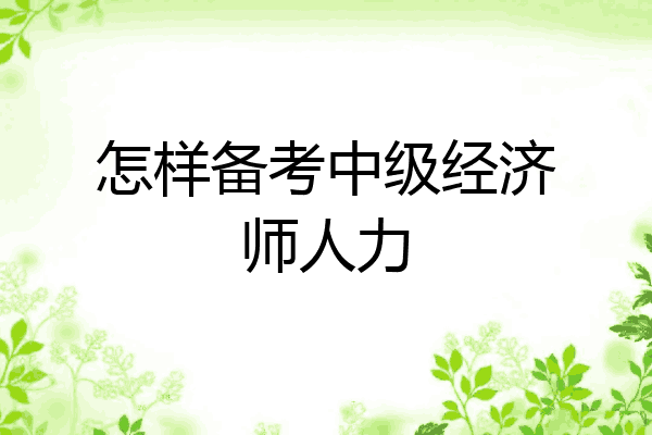 怎样备考中级经济师人力