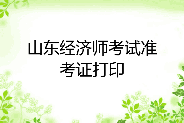 山东经济师考试准考证打印