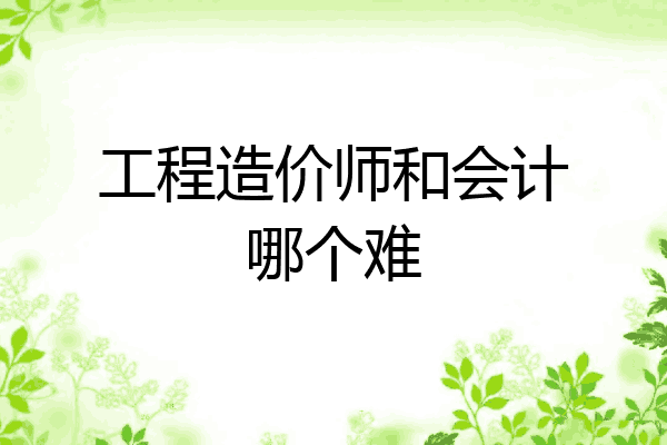 工程造价师和会计哪个难