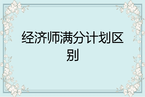 经济师满分计划区别