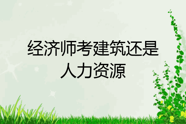经济师考建筑还是人力资源