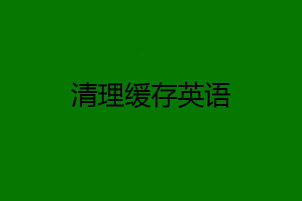 清理缓存英语