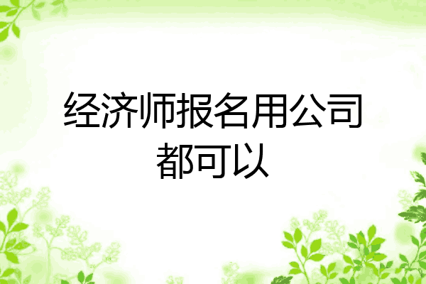 经济师报名用公司都可以