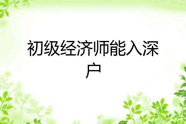 初级经济师能入深户
