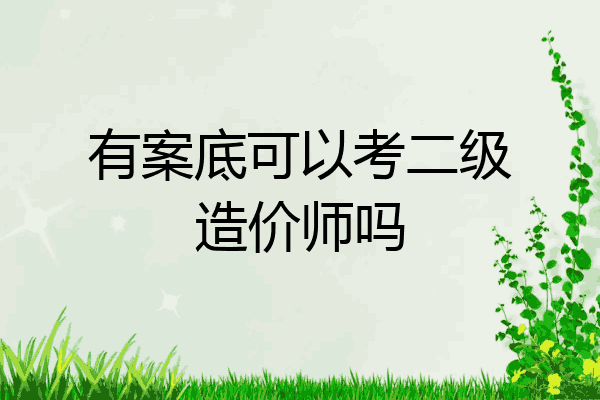 有案底可以考二级造价师吗