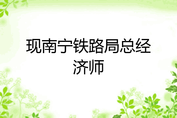 现南宁铁路局总经济师