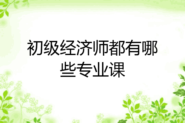 初级经济师都有哪些专业课