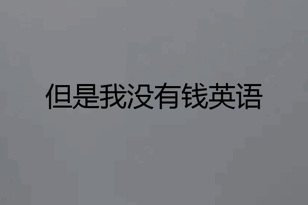 但是我没有钱英语