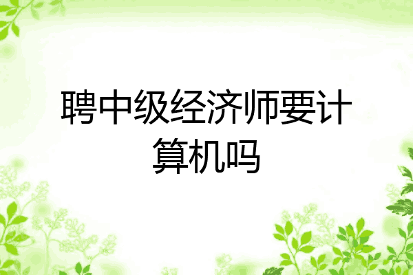 聘中级经济师要计算机吗