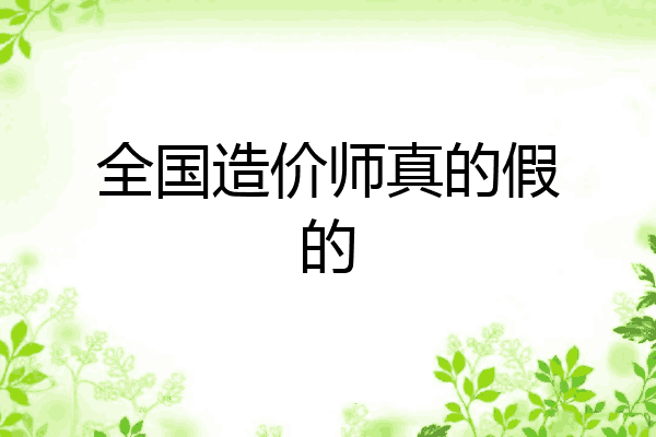 全国造价师真的假的