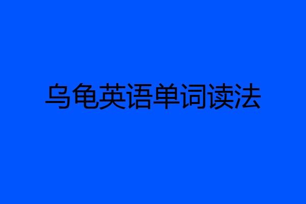 乌龟英语单词读法