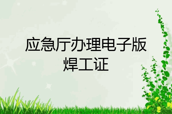 应急厅办理电子版焊工证