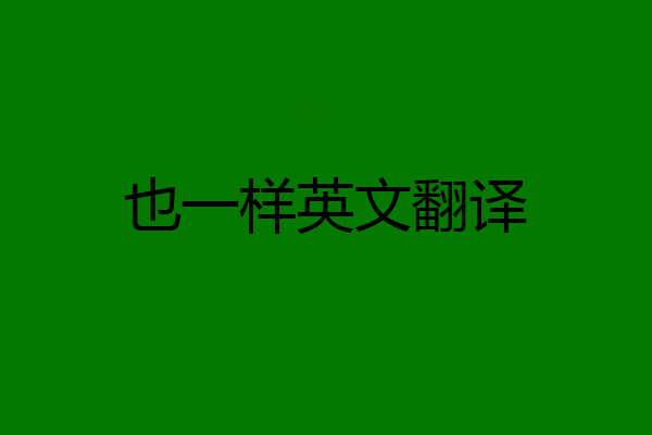 也一样英文翻译