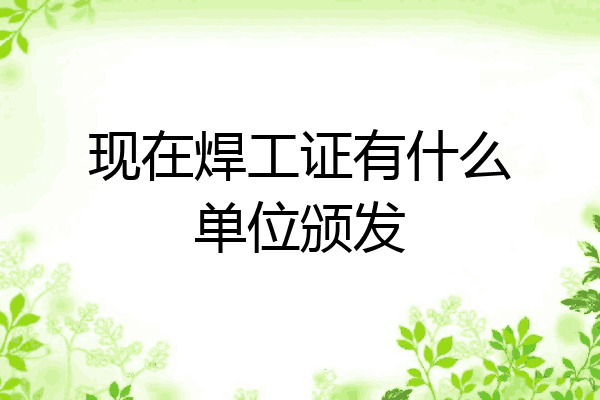 现在焊工证有什么单位颁发