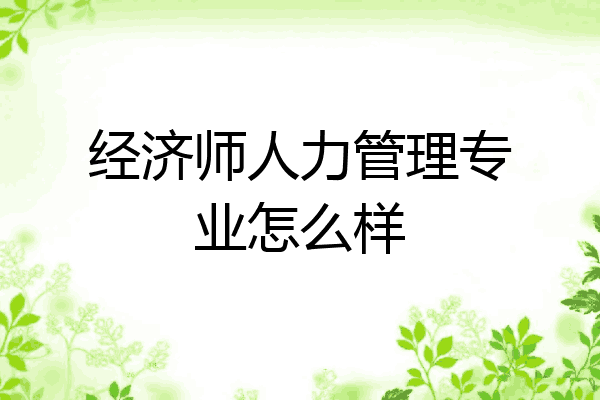 经济师人力管理专业怎么样