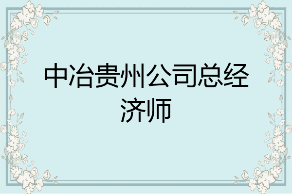 中冶贵州公司总经济师