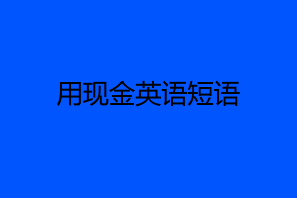 用现金英语短语