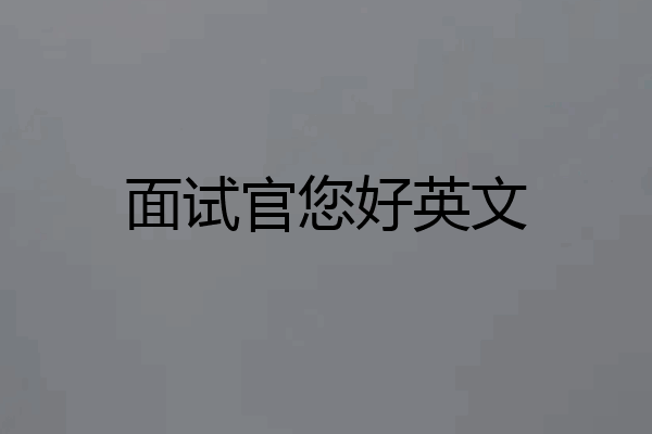 面试官您好英文