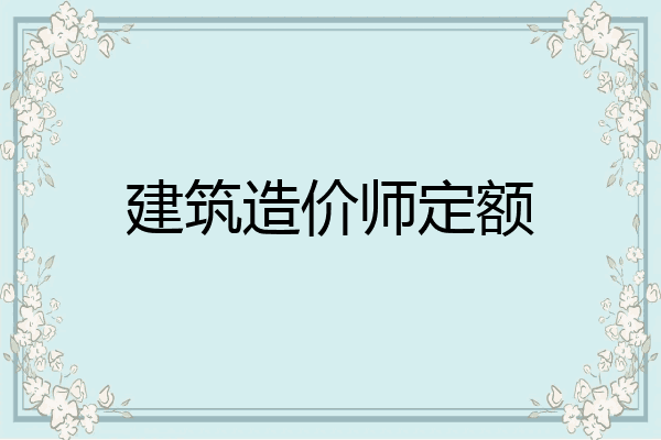 建筑造价师定额
