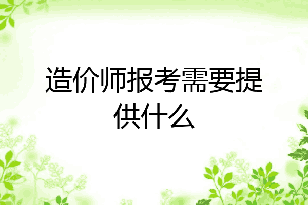 造价师报考需要提供什么