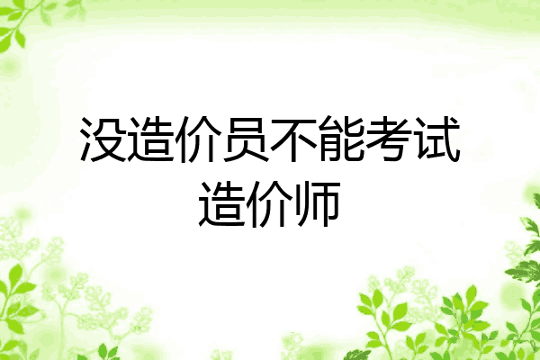 没造价员不能考试造价师