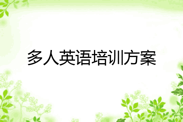 多人英语培训方案