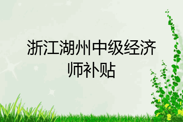 浙江湖州中级经济师补贴