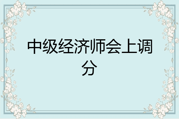 中级经济师会上调分