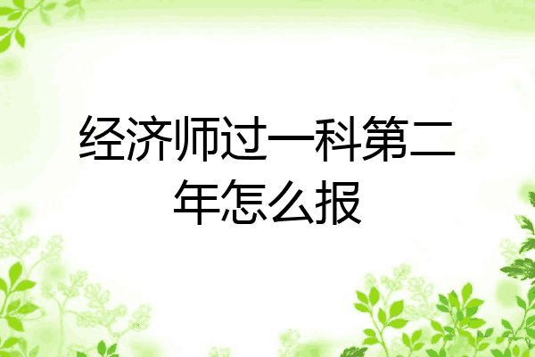 经济师过一科第二年怎么报