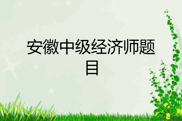 安徽中级经济师题目
