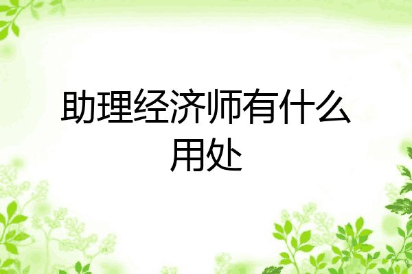 助理经济师有什么用处