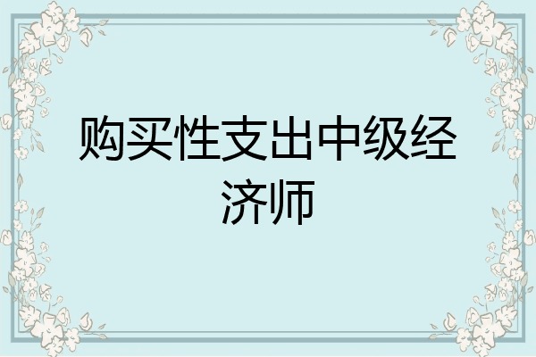 购买性支出中级经济师