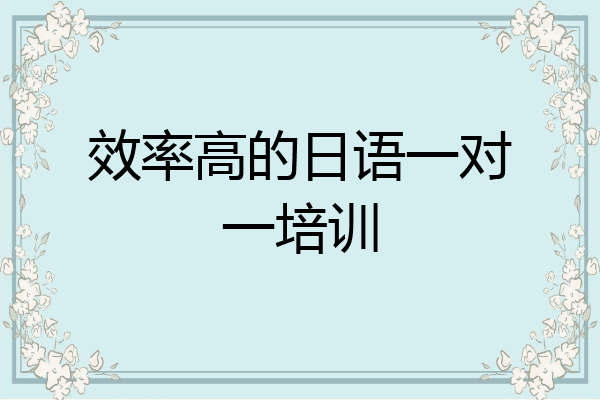 效率高的日语一对一培训