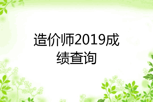 造价师2019成绩查询