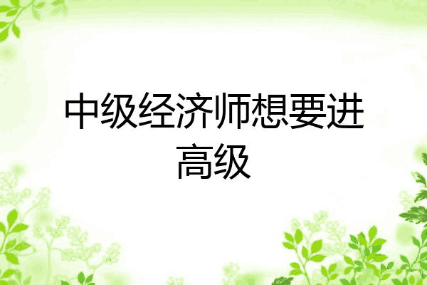 中级经济师想要进高级