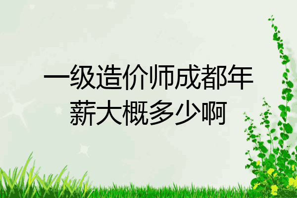 一级造价师成都年薪大概多少啊