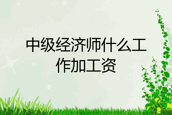 中级经济师什么工作加工资