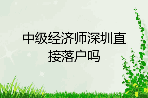 中级经济师深圳直接落户吗