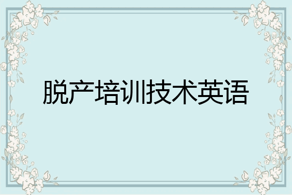 脱产培训技术英语