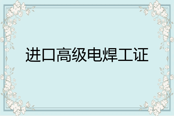 进口高级电焊工证