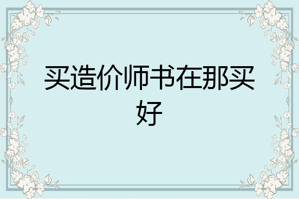 买造价师书在那买好