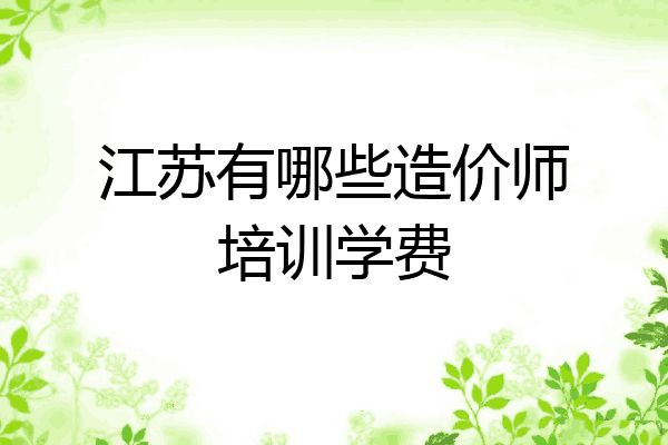 江苏有哪些造价师培训学费